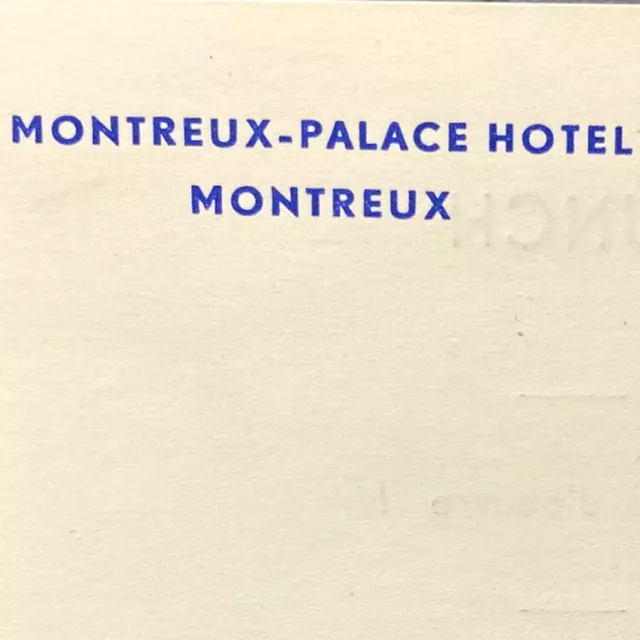 1952 Luxury Montreux Palace Hotel Restaurant Lunch Dinner Menu Switzerland