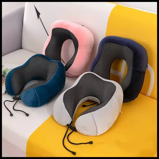 Memory Foam U-Shaped Neck Pillow Soft Travel Neck Support Head Rest Plane Nap