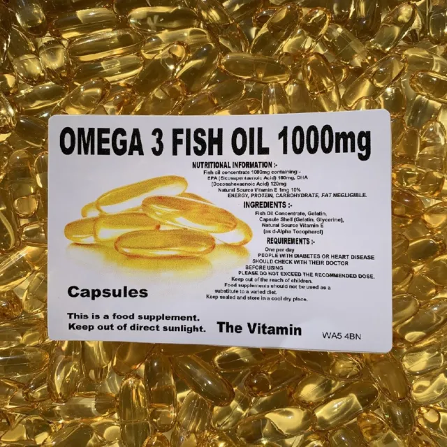 The Vitamin Omega 3 Fish Oil 1000mg 365 Capsules - Bagged