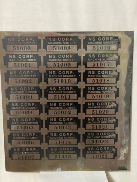 Vintage Brass Norfolk Southern Uncut Sheet Of Railroad Serial # Tags Train RARE