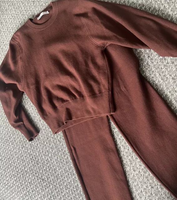 Zara Brown Knit Tracksuit Co-Ord Size S