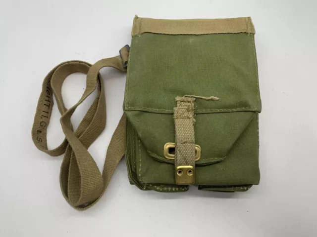 Original WW2 British Army 1944 Dated Assault Gas Mask Bag & Shoulder Strap