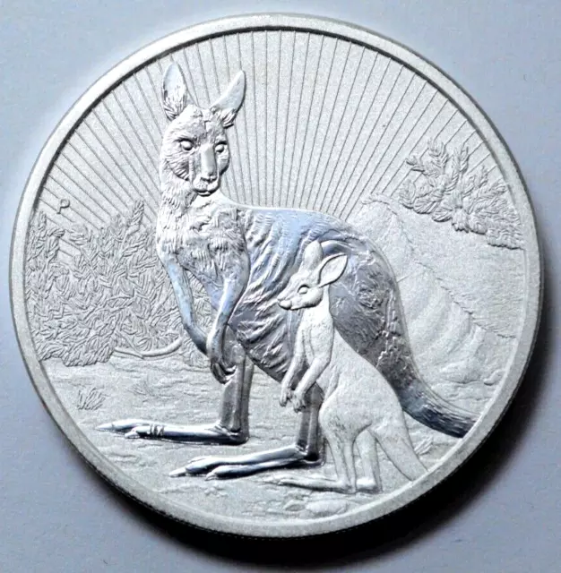 2023 2 Oz 9999 Silver Round,Piedfort $2 Australian Silver Kangaroo Mother & Baby