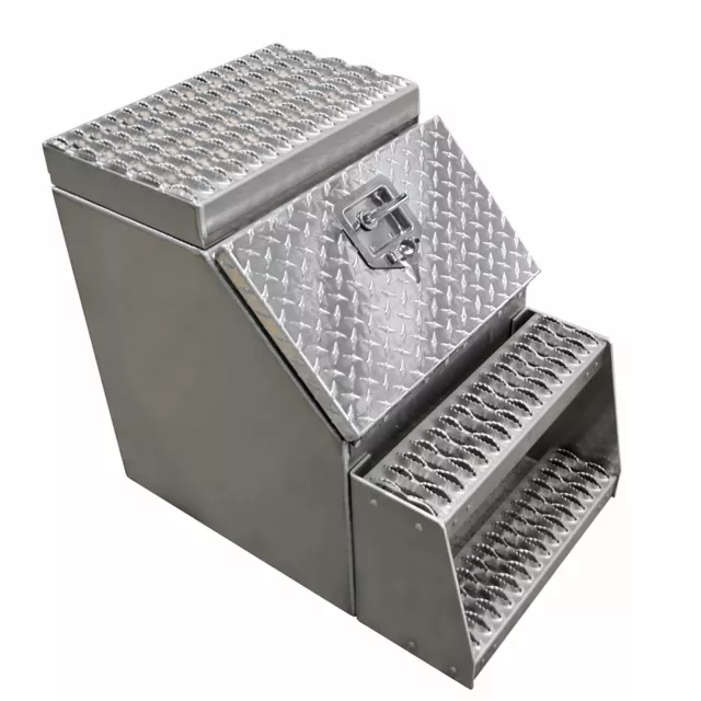 18" Truck Aluminum Tool/Step Saddle Box with Lock Keys Side Storage Heavy Duty