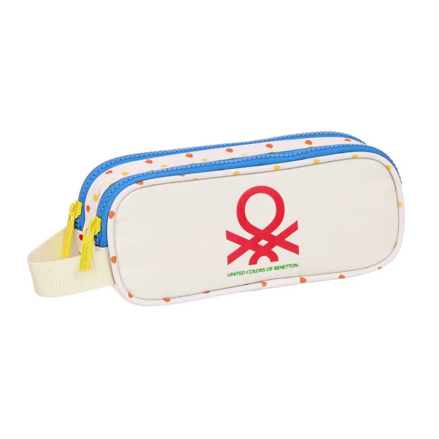 Zweifaches Mehrzweck-Etui Benetton Topitos Weiß [21 x 8 x 6 cm]