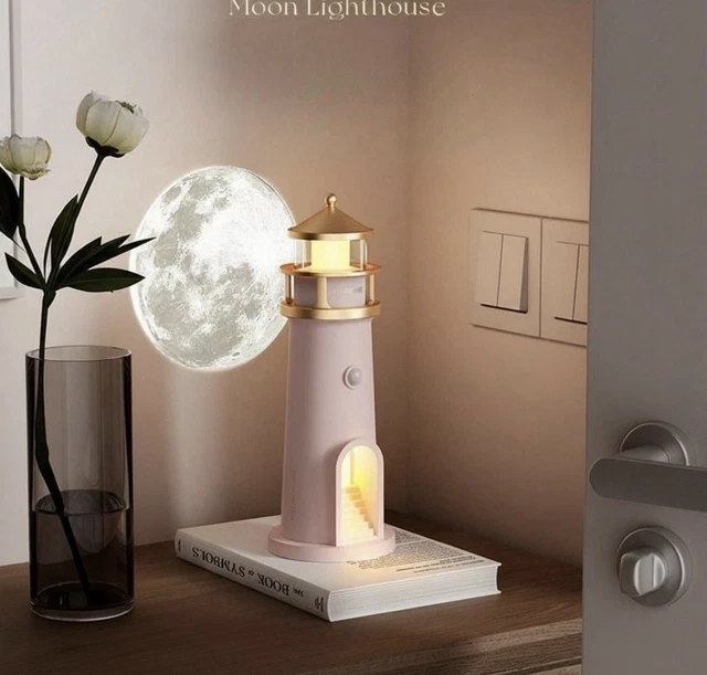 Projector Back Controls MOON LAMP PROJECTION Lighthouse Lamps Night Light Remote Control ...