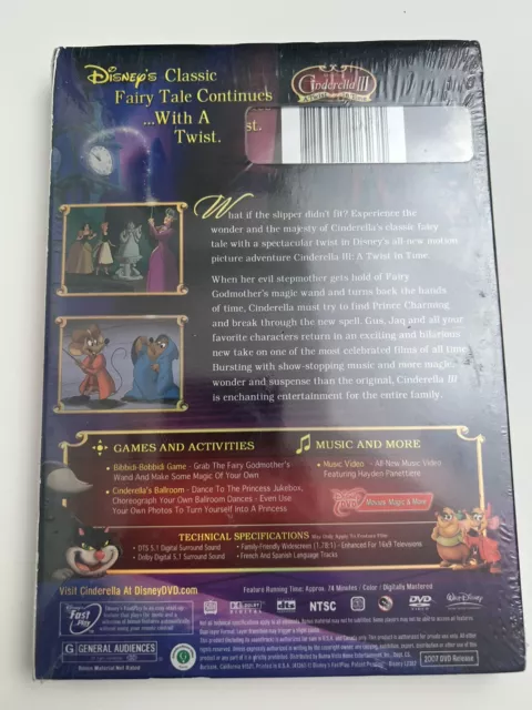 Cinderella III 3 A Twist in Time DVD [Brand New with Sleeve] SEALED 3