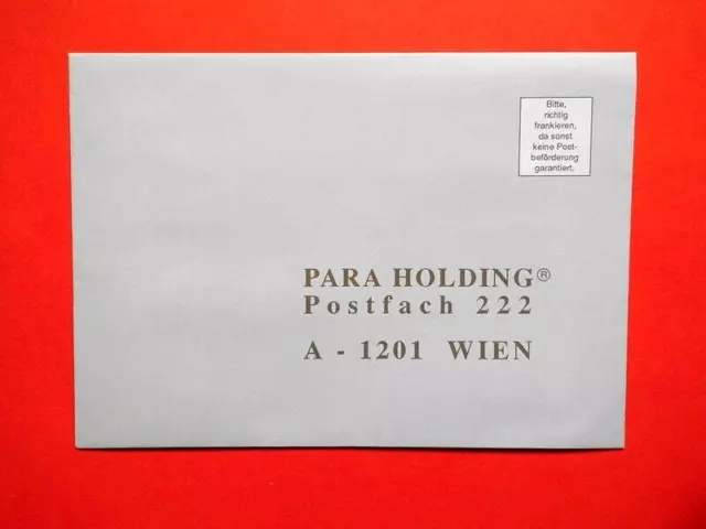 Brief Briefumschlag Wien Österreich Para Holding Nr. 1 Hanussen nicht gelaufen