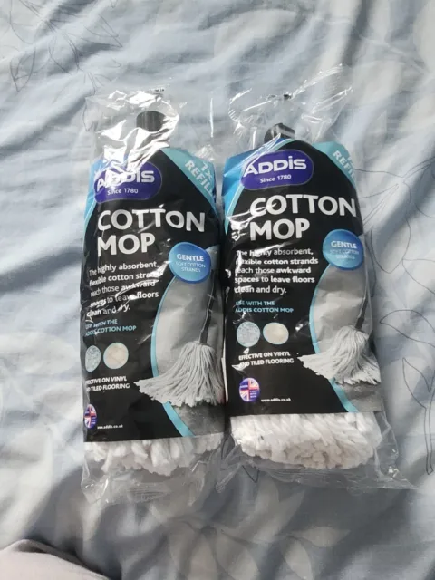 ADDIS Cotton Mop Refill, Black X 2