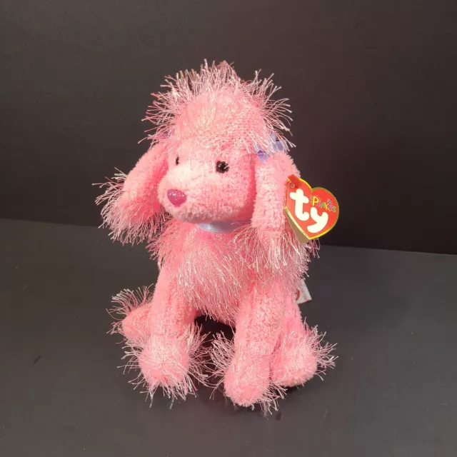 Ty Beanie Punkies Flair Pink Poodle Dog With Tag Plush Stuffed Animal Puppy Toy