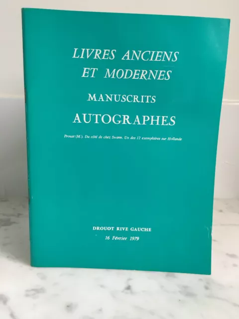 Catalogue de vente Livres anciens et modernes Manuscrits Autographes 1979