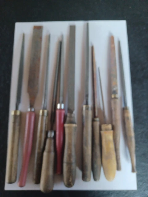 Lot De 7 Anciennes Limes à Bois - Occasion, état Fonctionnel - Idéal Bricolage Vintage