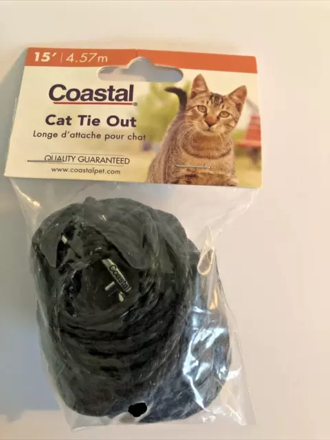 Cat Or Small Dog Tie Out Black Mesh  15 Feet Coastal