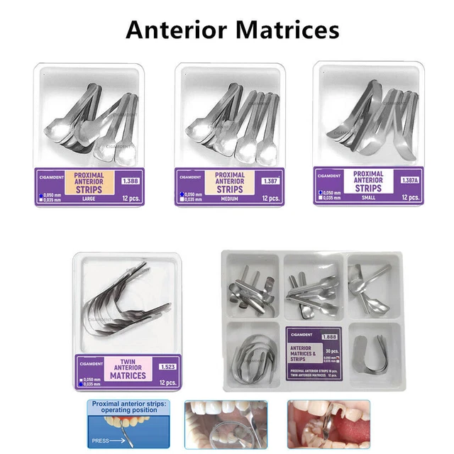 DENTAL MATRIX BAND System Proximal Anterior Strips Sectional Contoured ...
