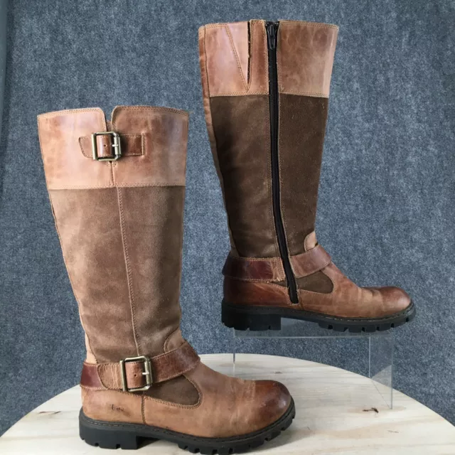 BOC Born Concept Boots Womens 9M Chaldene Tall Side Zip Riding Boot Z19641 Brown