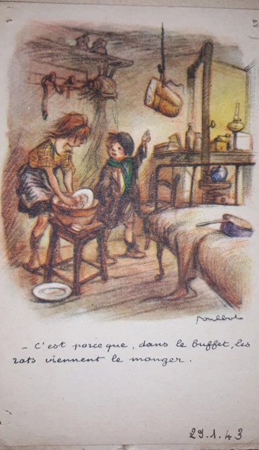 ANCIENNE CPA POULBOT illustrateur ligue nationale contre les taudis 29.1.43