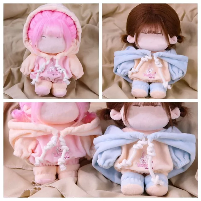 20CM Mini Hoodies Suit Pink Blue Toy Sweater Doll Clothes  Cotton Stuffed Doll