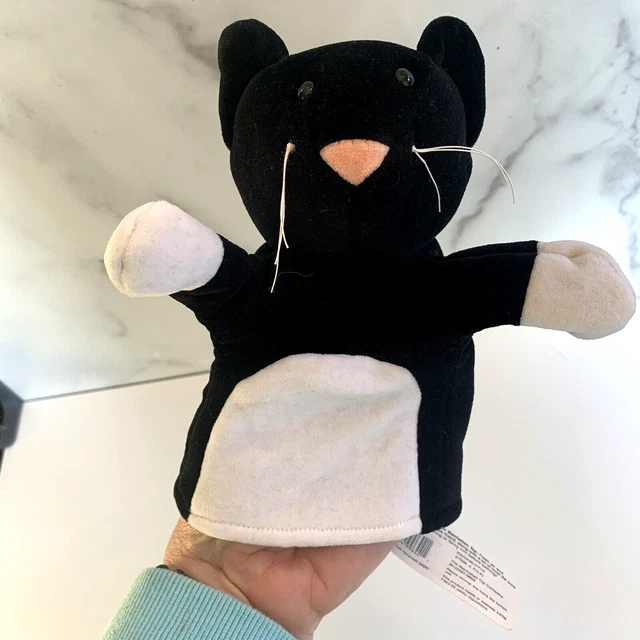 Manhattan Toy Company Black Cat Puppet Plush Ragamuffin NEW Vintage 1996