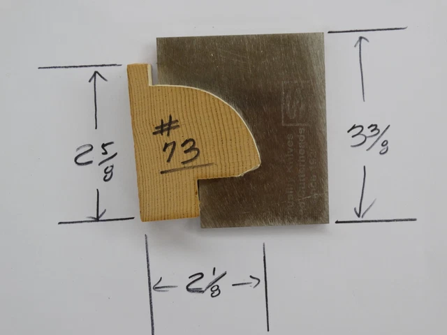 Shaper /Molder Custom Corrugated Back/CB Knives For 2 1/2" x 2 5/8" Rake Molding