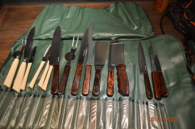 Vintage Cattaraugus Kitchen Cleaver Chef's Knife Camping   KNIVES set