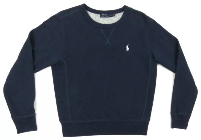 Ralph Lauren Polo Blue White Polo Pony Crewneck Pullover Jumper Sweatshirt M