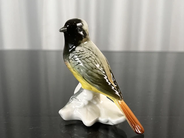 STATUE OISEAU PERROQUET en porcelaine Figurine signé tampon H 15cm STATUE OISEAU PERROQUET en porcelaine Figurine signé tampon H 15cm