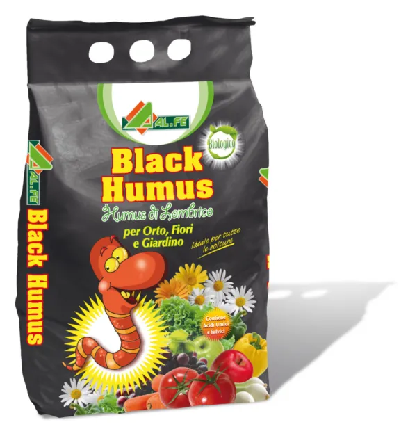 Alfe Black humus di lombrico concime nutrimento Bio fertilizzante 5 Lt.
