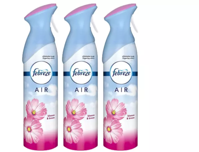 3 X 300 ml Febreze Air Effects Air Freshener Can Spray - Blossom