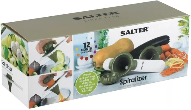 Salter Handheld 2 in 1 Gemüsespirale weiß/grün Spiralen Obstsalat