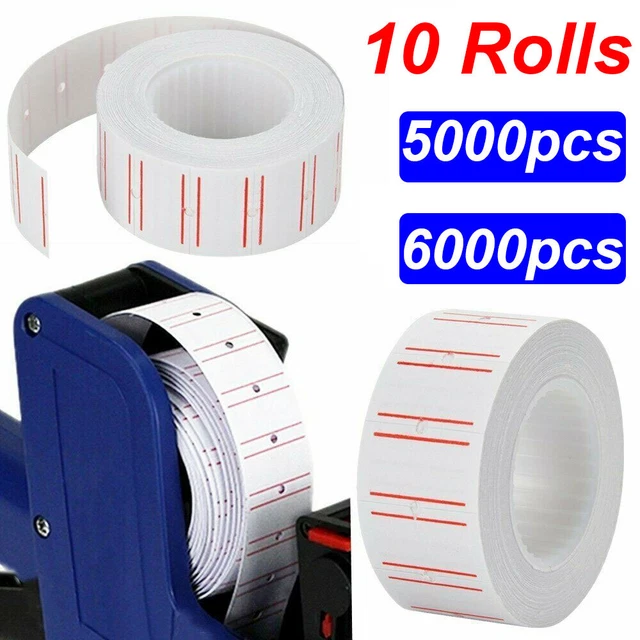 5000/6000PCS PRICE TAG Gun Labels White Tagging Paper Sticker Refill