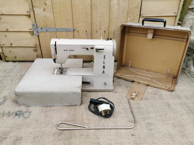 Rare Elna Sewing Machine Type 11C with Boco Zig Zag Attachment HTF