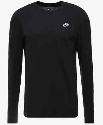 T-shirt Nike Regular Fit maniche lunghe top nera club abbigliamento sportivo cotone taglia Med