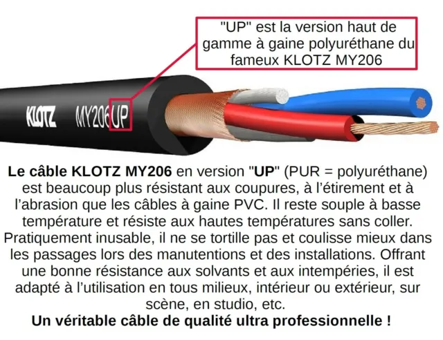 Cordon XLR Top Qualité câble Audio Micro KLOTZ MY206UP NEUTRIK NC3FXX-B NC3MXX-B 2