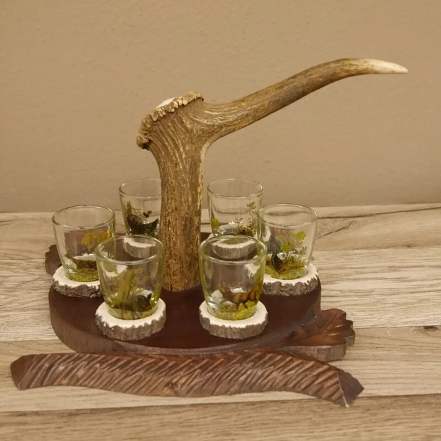 Aguardiente Proveedor Tallado Schnapsbrett H17 CM Gamo Barra Cornamenta Manija