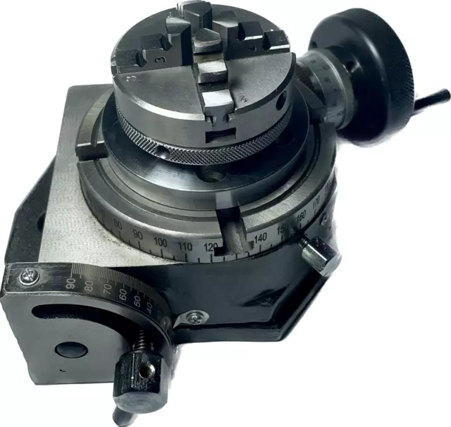 3'' IN Tilting Rotary Table + 4-Jaw SelfCentering Chuck 65MM +T-nut + Back Plate