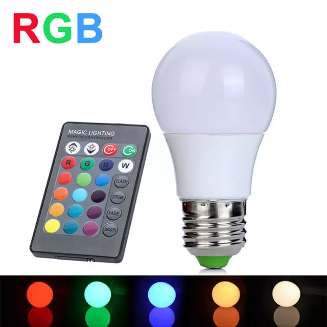 Lampadina Lampada Led 5 W 5W Wat Rgb Telecomando Luce Colori Multicolor E27 Sc0