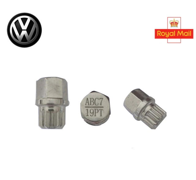 VOLKSWAGEN SECURITY MASTER Locking Wheel Nut Bolt Key ABC 7 19 Points