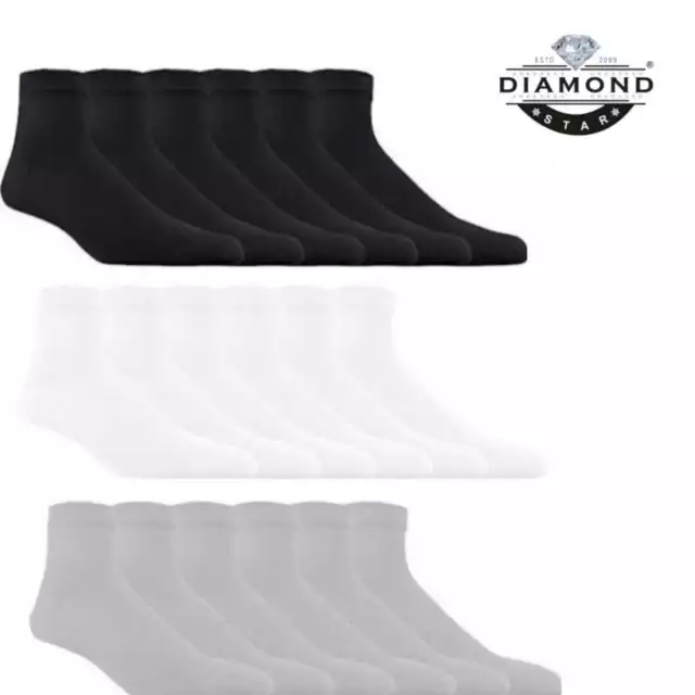 12 Pairs Men's Plain Sports Athletic Thick Cotton Socks Ankle Low Cut Size 9-13