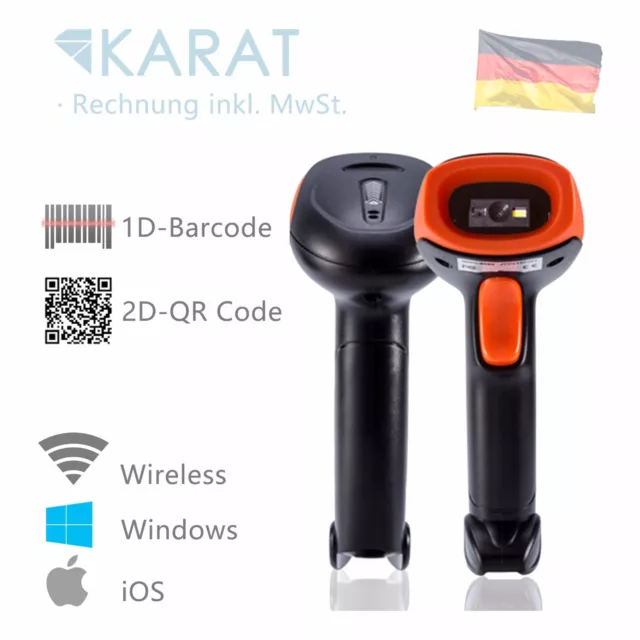 Inalámbrico Láser 1 d 2d QR Escáner Código Barras USB Receptor de mano 1525