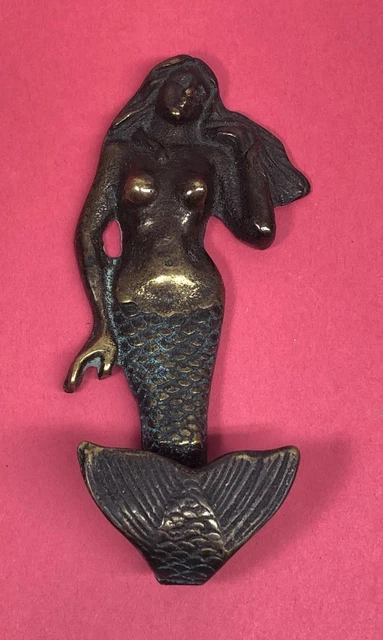 Mermaid Brass Finish Hook Wall Beach Towel Coat Nautical Rustic Hanger Metal