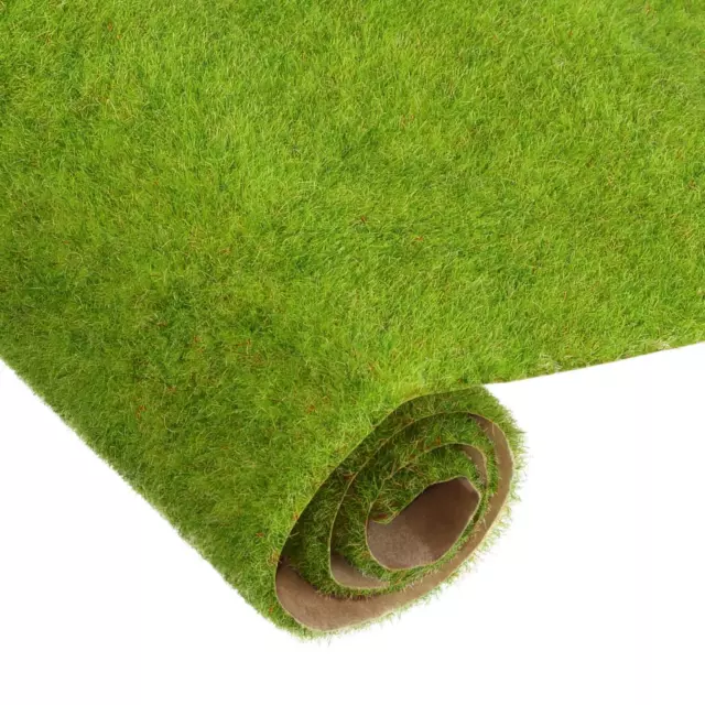 4pcs Artificial Model Grass Mat 10" x 10" Yellow Green Realistic Fake Turf