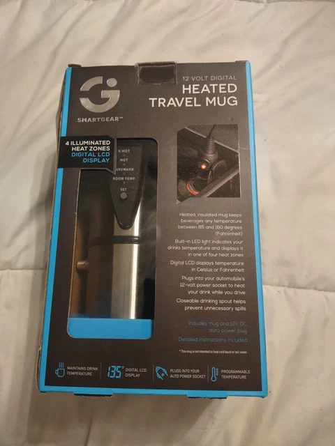 New Unopened Smartgear 12v Car Digital Heated Travel Mug