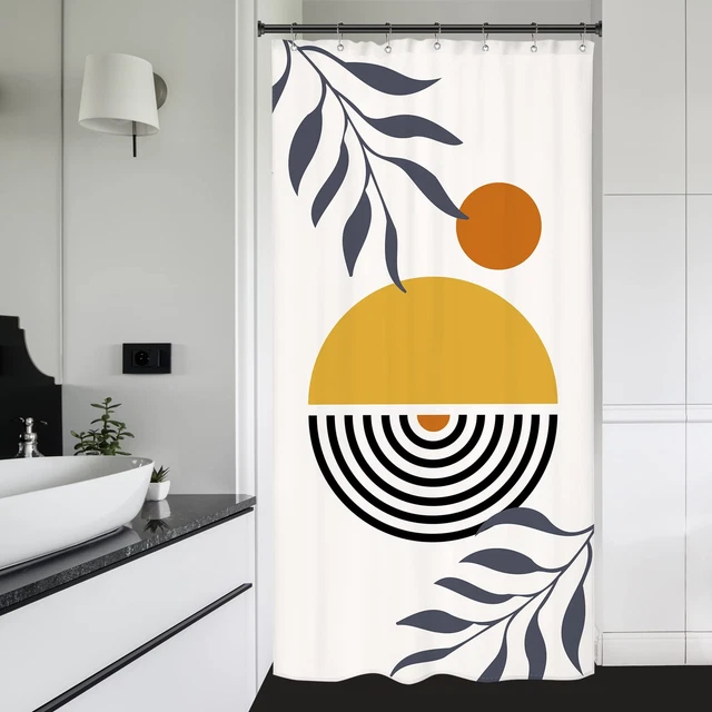 Abstract Boho Mid Century Stall Small Half Size Dorm Shower Curtain...