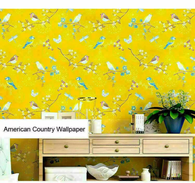 10M Retro Birds Wallpaper Roll Floral Wall Paper Sticker Living Room Decor AU 2