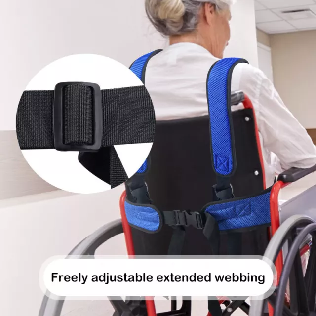 Wheelchair Fall Prevention Safety Seat Belt Shoulder Fixing Straps Nursing Ba F1