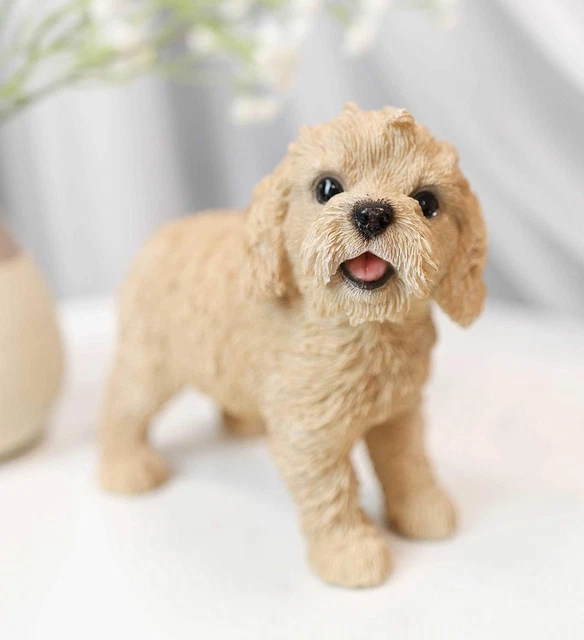 Ebros Realistic Adorable Labradoodle Puppy Statue 5.5" Long Pet Pal Golden Retr