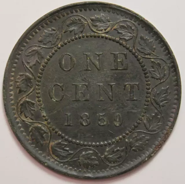 Canada 1859 Large Cent, Low 9 Variety, Nice Grade,Old Date Queen Victoria (125f) 2