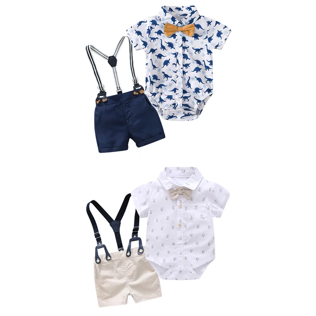 Set da gentiluomo bambini bambini pantaloncini pantaloncini abito da festa set matrimonio