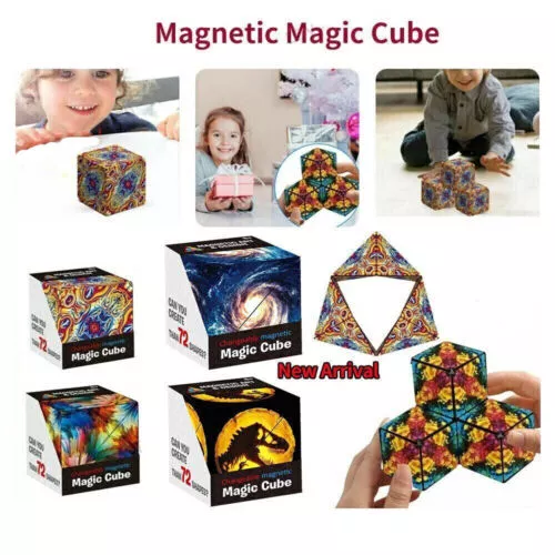Variety Changeable Magnetic Magic Cube Anti Stress 3D Hand Flip Puzzle Toys Gift 3