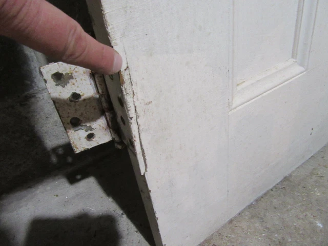 ~ ANTIQUE OAK 6 PANEL DOOR WITH HARDWARE RR ~ 28 x 81.5 ARCHITECTURAL SALVAGE 7